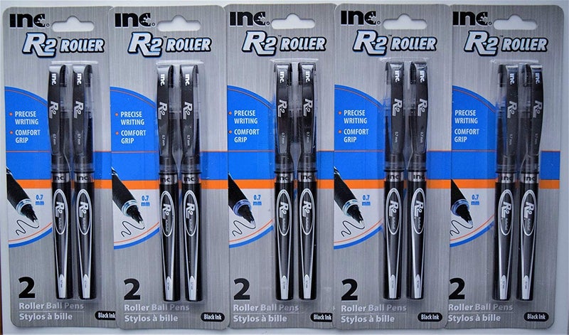 Inc. R-2 Roller Ball Pens, Black (5 packs of 2, 10 ct.)